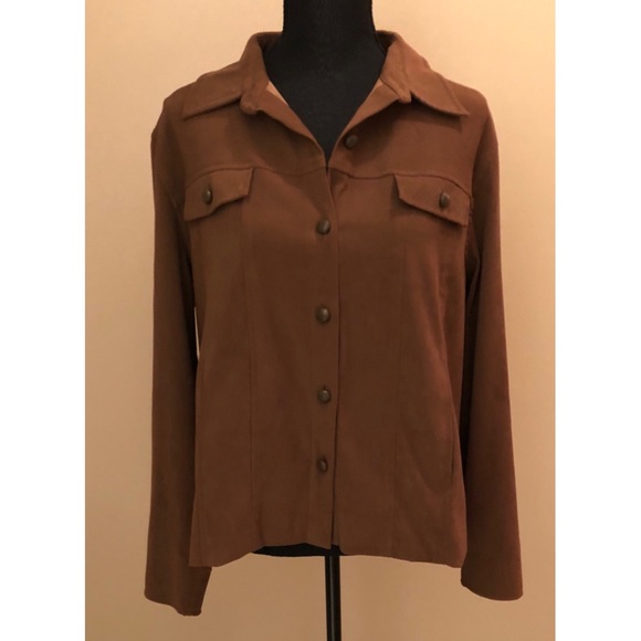 Brown Button Down Vintage NORTON PETITE MCNAUGHTON - Picture 3 of 8